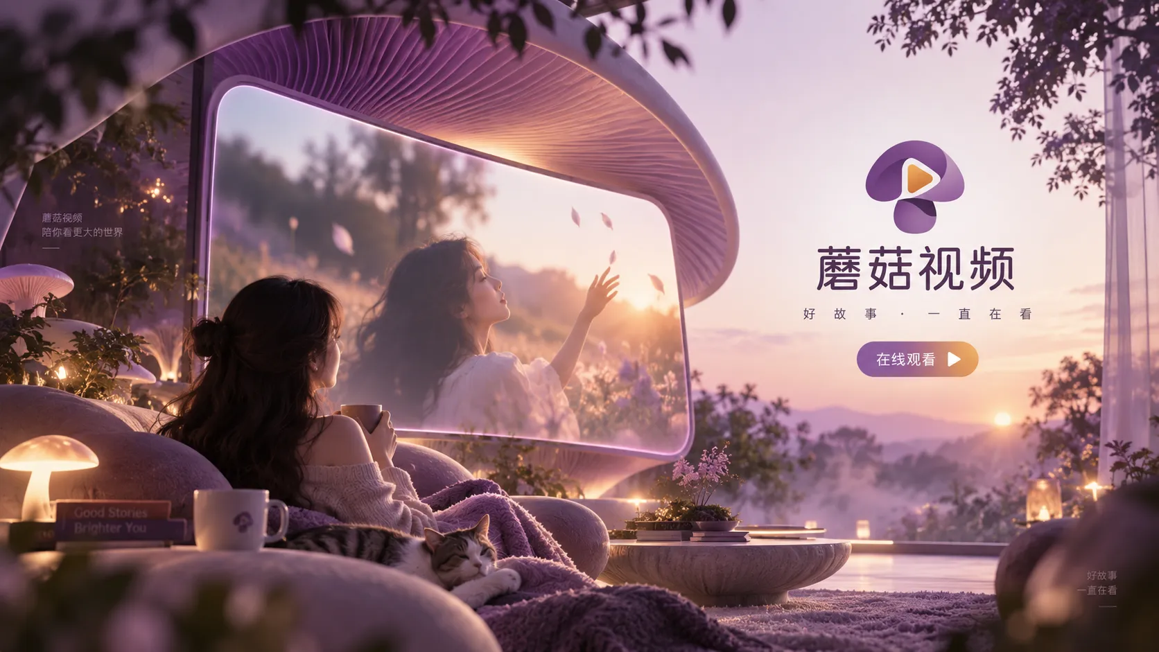 蘑菇视频官网首页的影视内容主题视觉